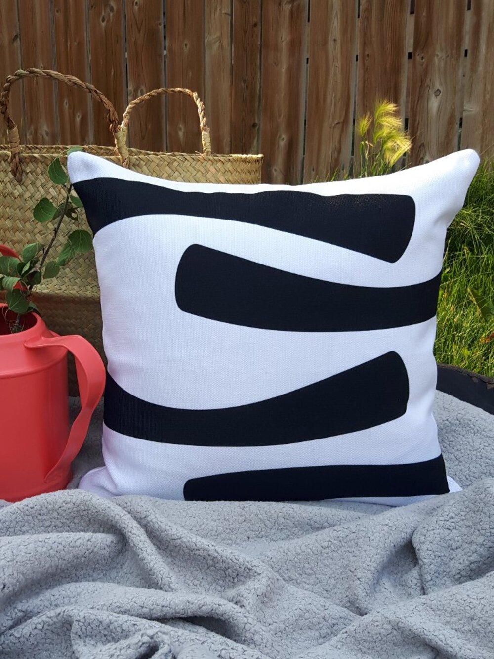 Modern Poly Canvas Cushion Cover, 18x18, Contemporary & Minimalist
